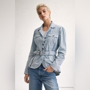 Vintage Triple Five Soul Sky Blue Corduroy Belted Jacket S